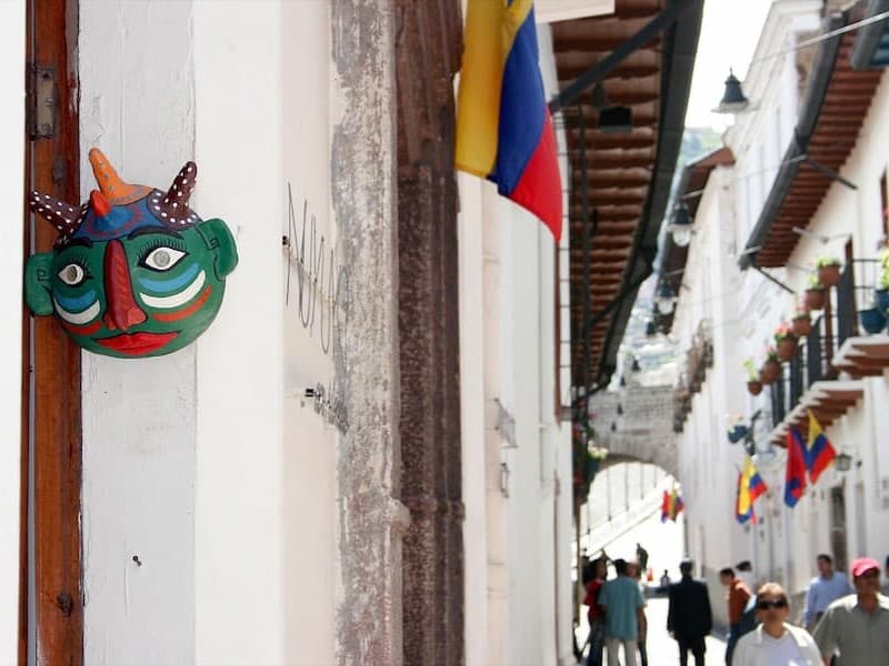 Random street in historic center of Quito